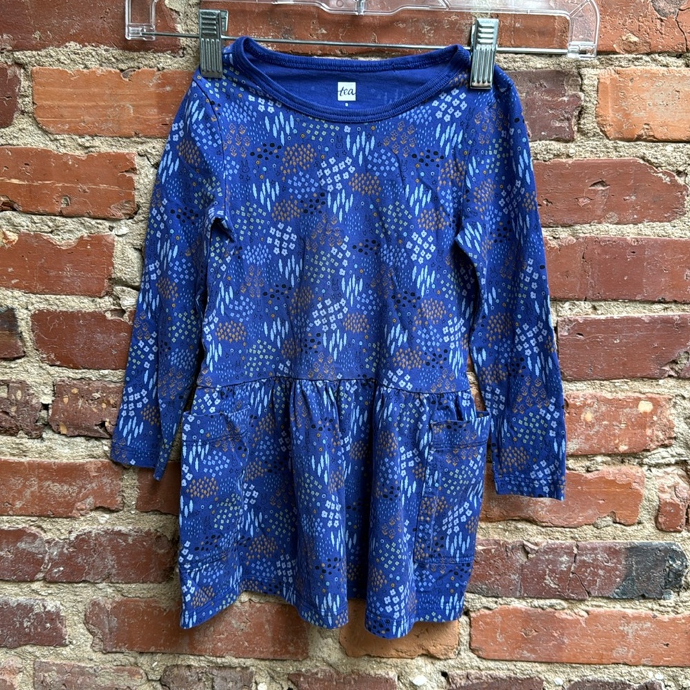 Tea collection long-sleeve Dress, purple/woodland, 2T, like new!!